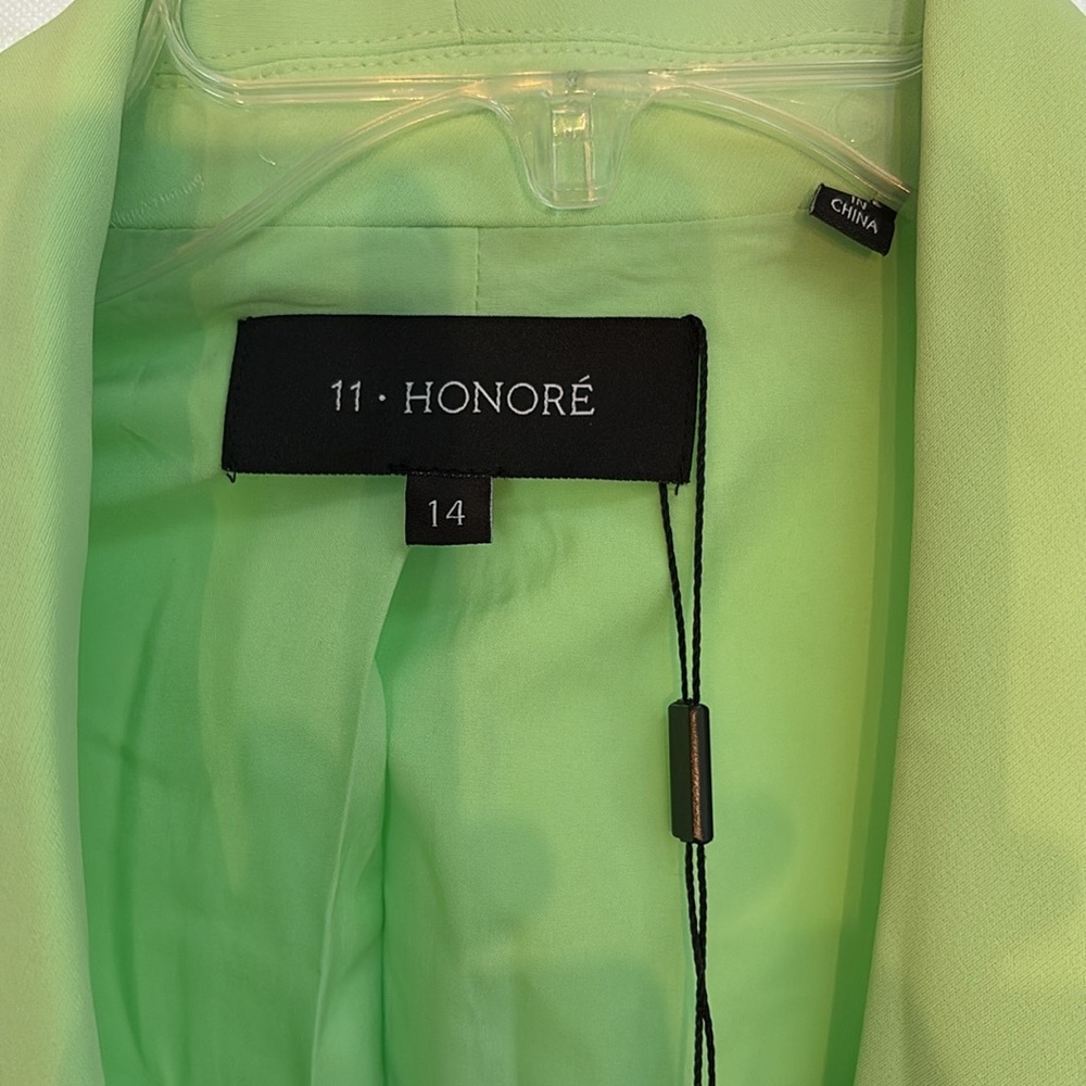 11 Honore NWT Size 14 Ariel Cropped Blazer in Paradise Green - Picture 2 of 13